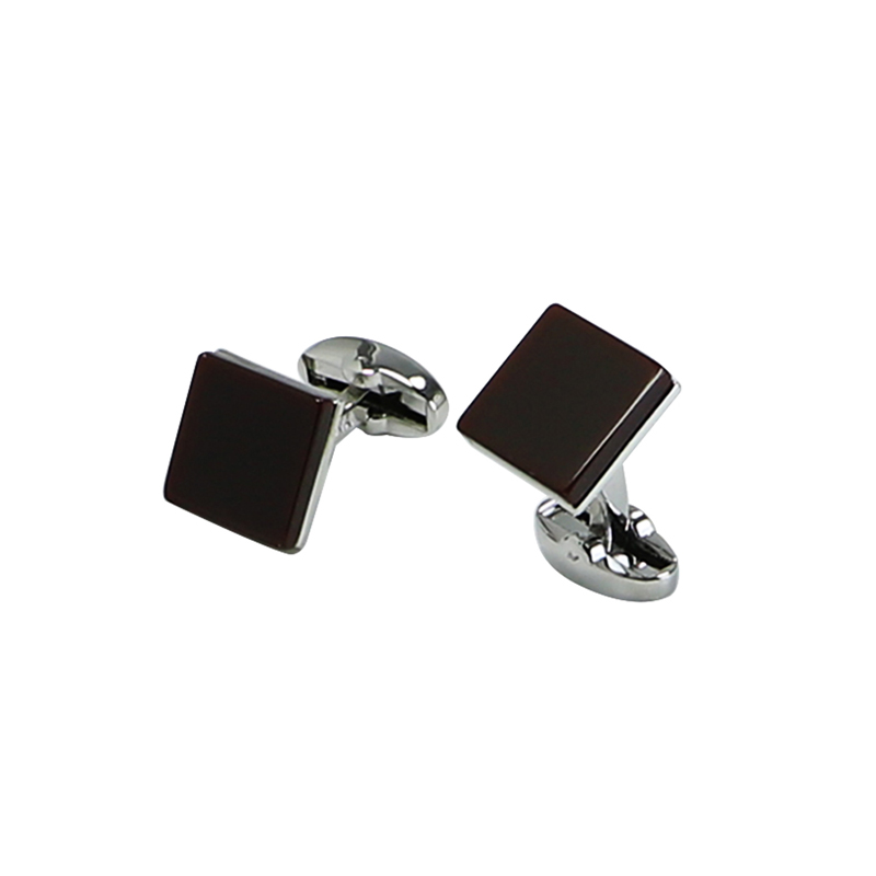 Brwon Onyx Square Proste koszule Cuff Links