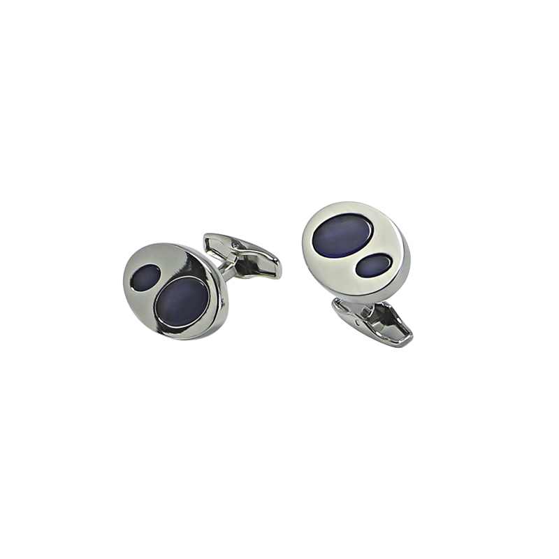 Błękitny Kot'Oval Novelty Cuff Links