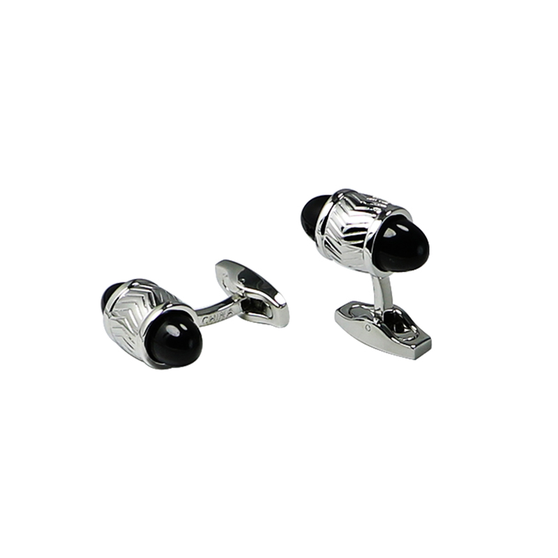 Czarna Agata Kula Novelty Cuff Links